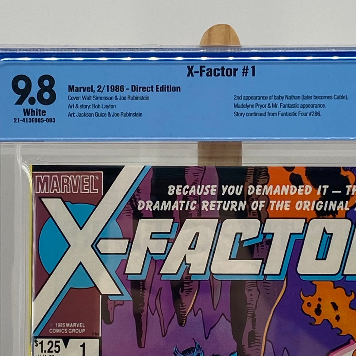 X-Factor #1 Graded 9.8 Comic Book CBCS Marvel Comics Baby Nathan Cable 1986