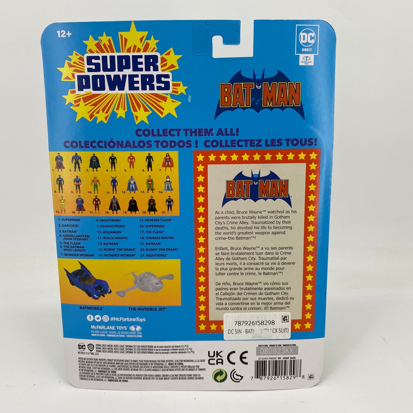 Super Powers BATMAN Black Suit 4" Figure Michael Keaton 1989 Style McFarlane DC