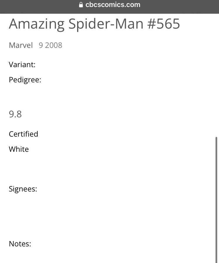 Amazing Spider-Man #565 Graded 9.8 Comic Book CBCS Marvel Comics Ana Kravinoff
