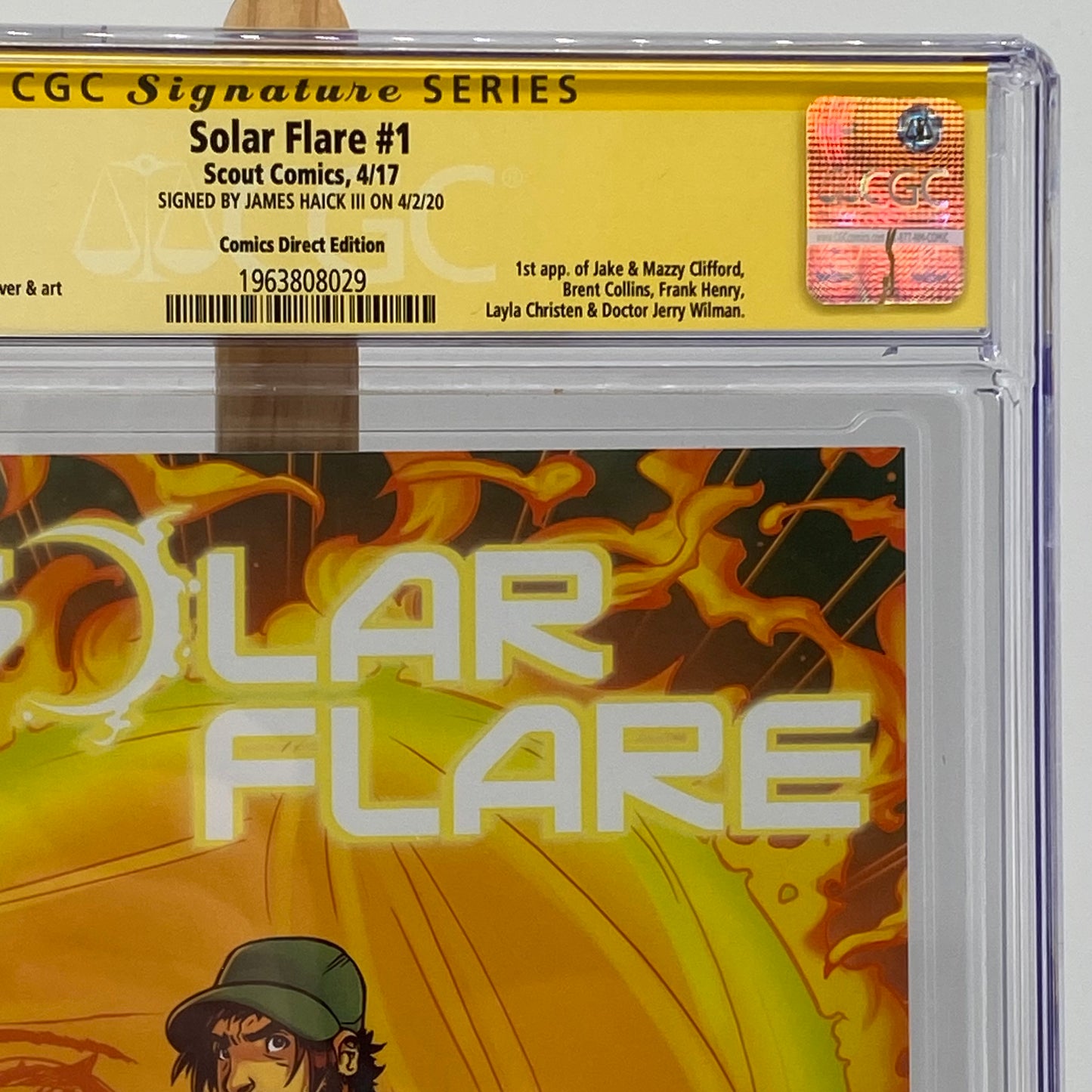 Solar Flare #1 Graded 9.8 CGC Comic Book Scout Comics SIGNED James Haick III