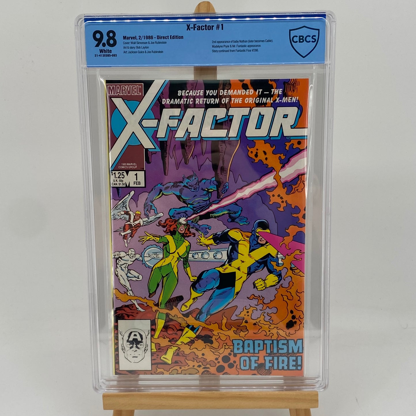X-Factor #1 Graded 9.8 Comic Book CBCS Marvel Comics Baby Nathan Cable 1986
