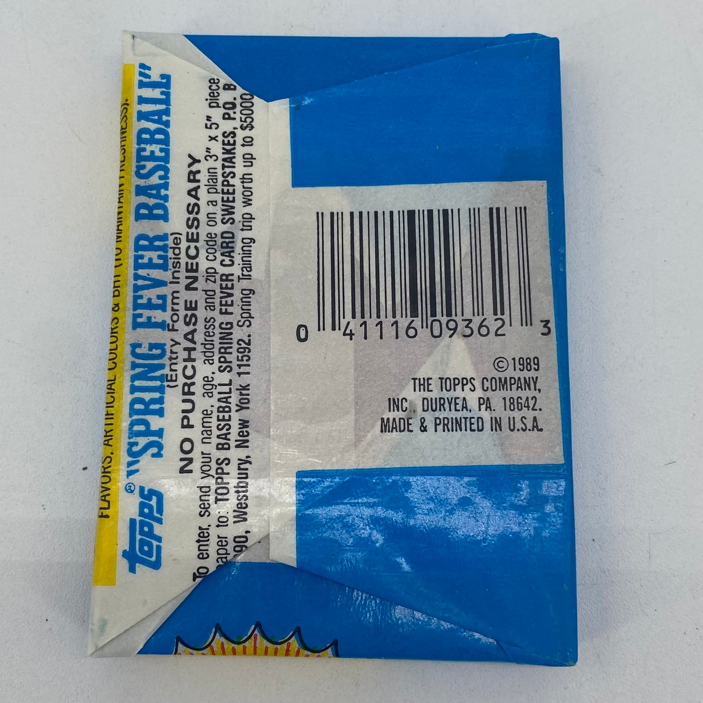 1989 Topps Major League Baseball MLB Single Card Pack 15 Cards and Gum