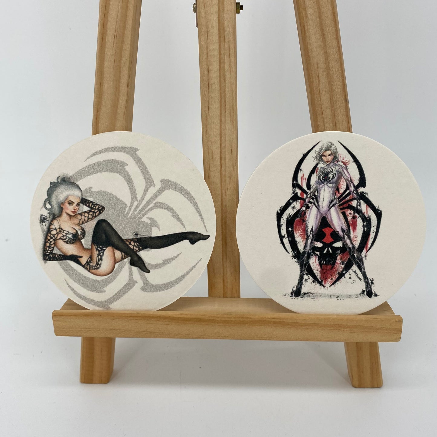 White Widow Cardboard Coaster Set of 2 Kickstarter Exclusive NEW Comic Book