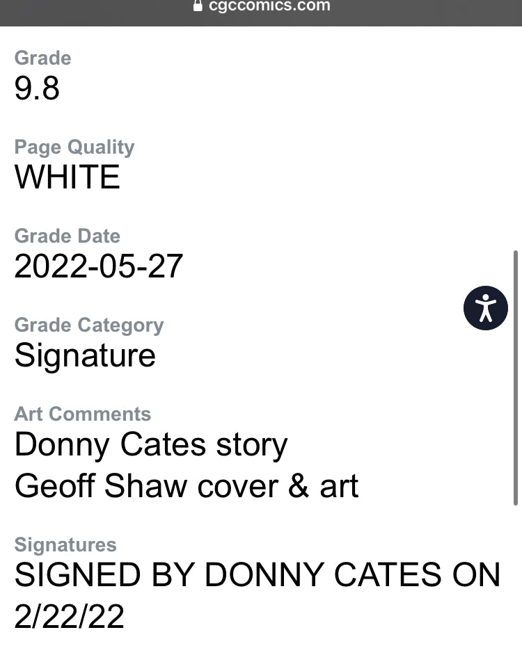 Crossover #6 Graded 9.8 CGC Comic Book Signed by Donny Cates Image Comics