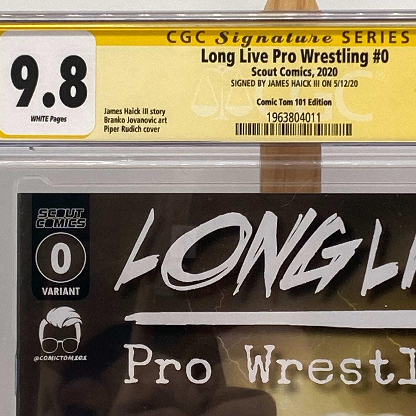 Long Live Pro Wrestling #0 Graded 9.8 CGC Signed Comic Book Scout James Haick III