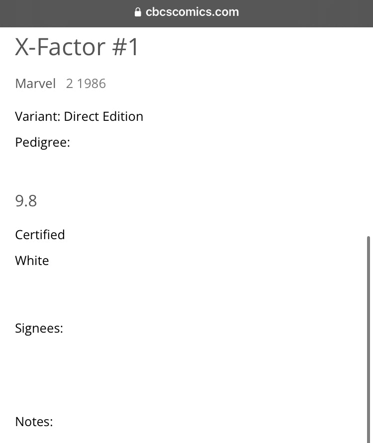 X-Factor #1 Graded 9.8 Comic Book CBCS Marvel Comics Baby Nathan Cable 1986