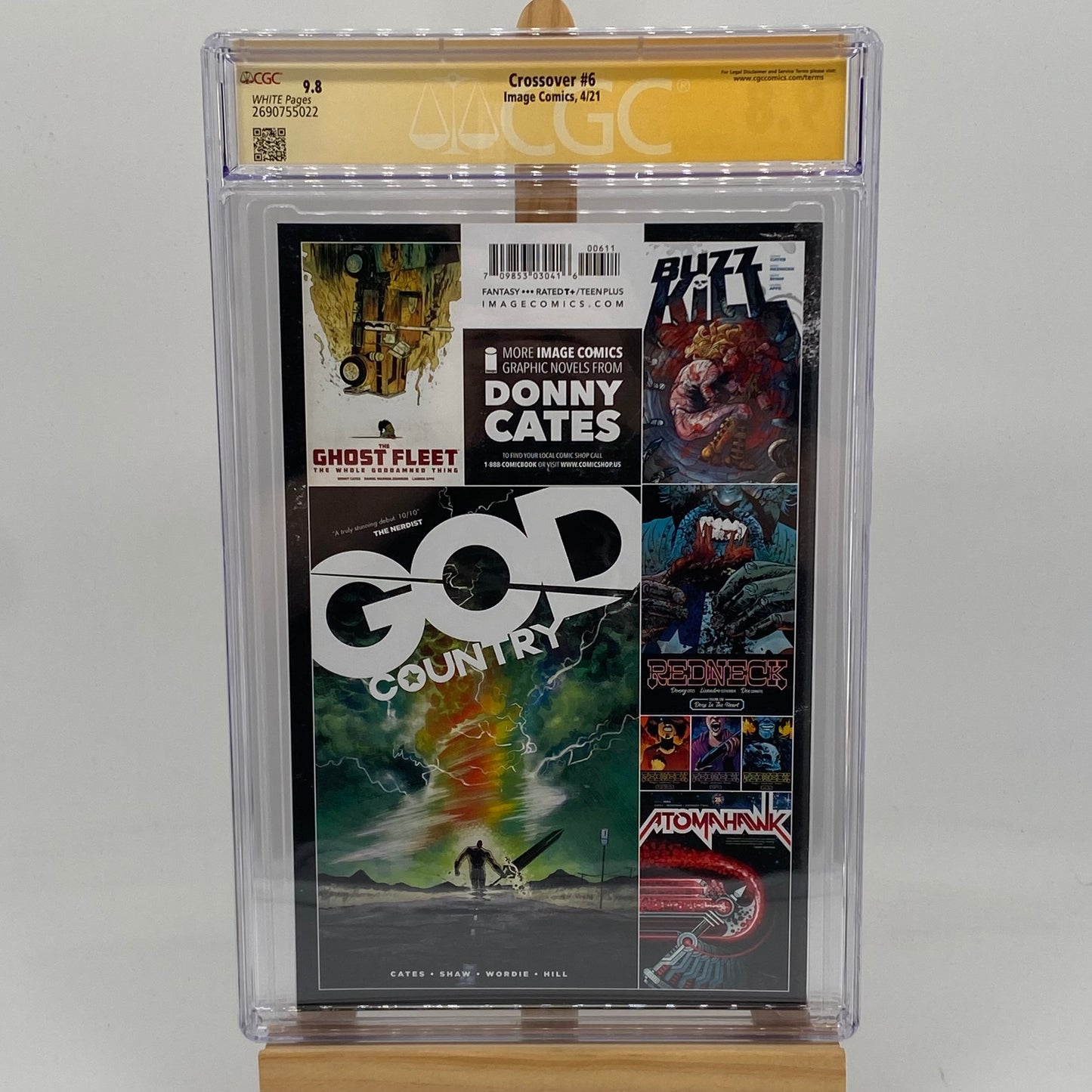 Crossover #6 Graded 9.8 CGC Comic Book Signed by Donny Cates Image Comics