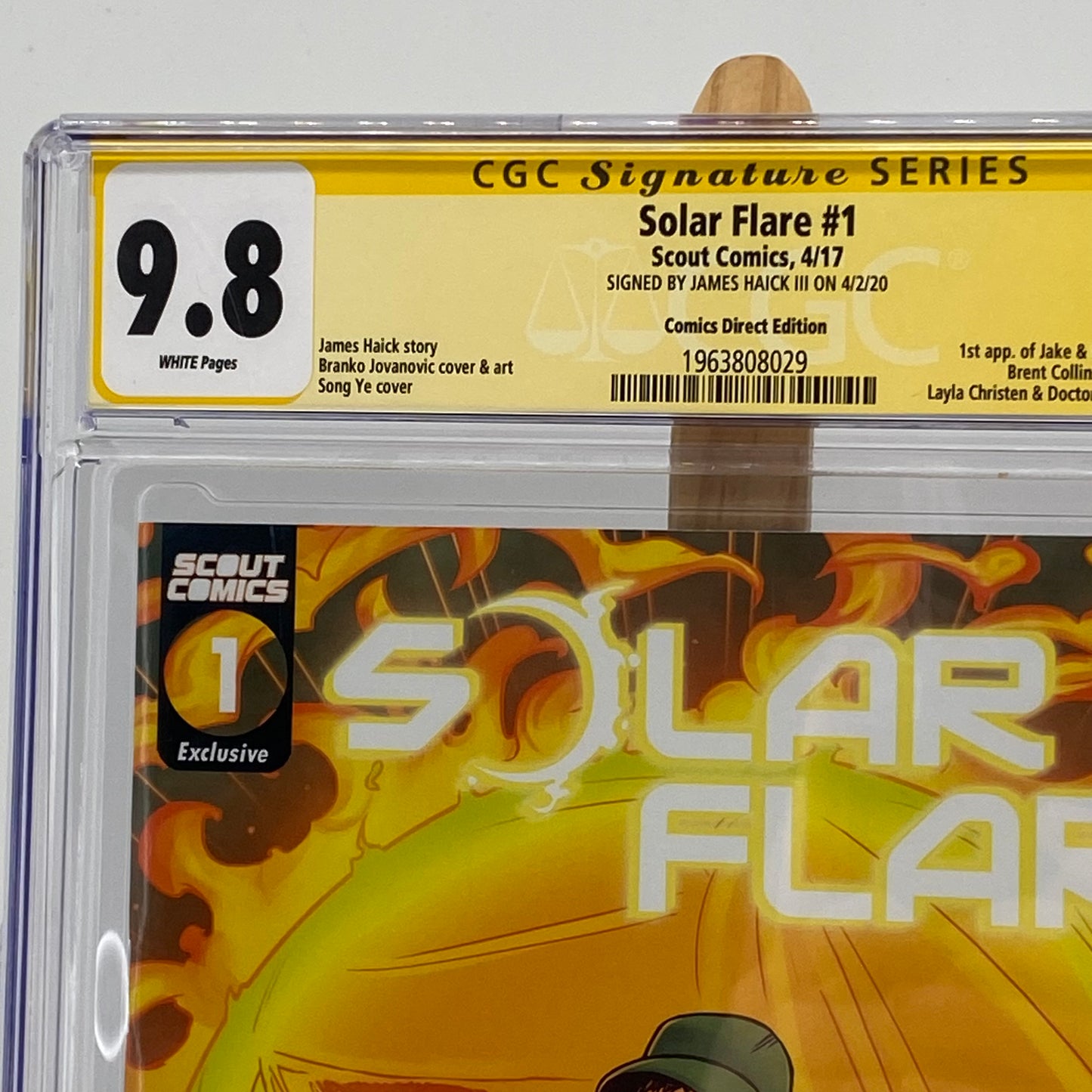 Solar Flare #1 Graded 9.8 CGC Comic Book Scout Comics SIGNED James Haick III