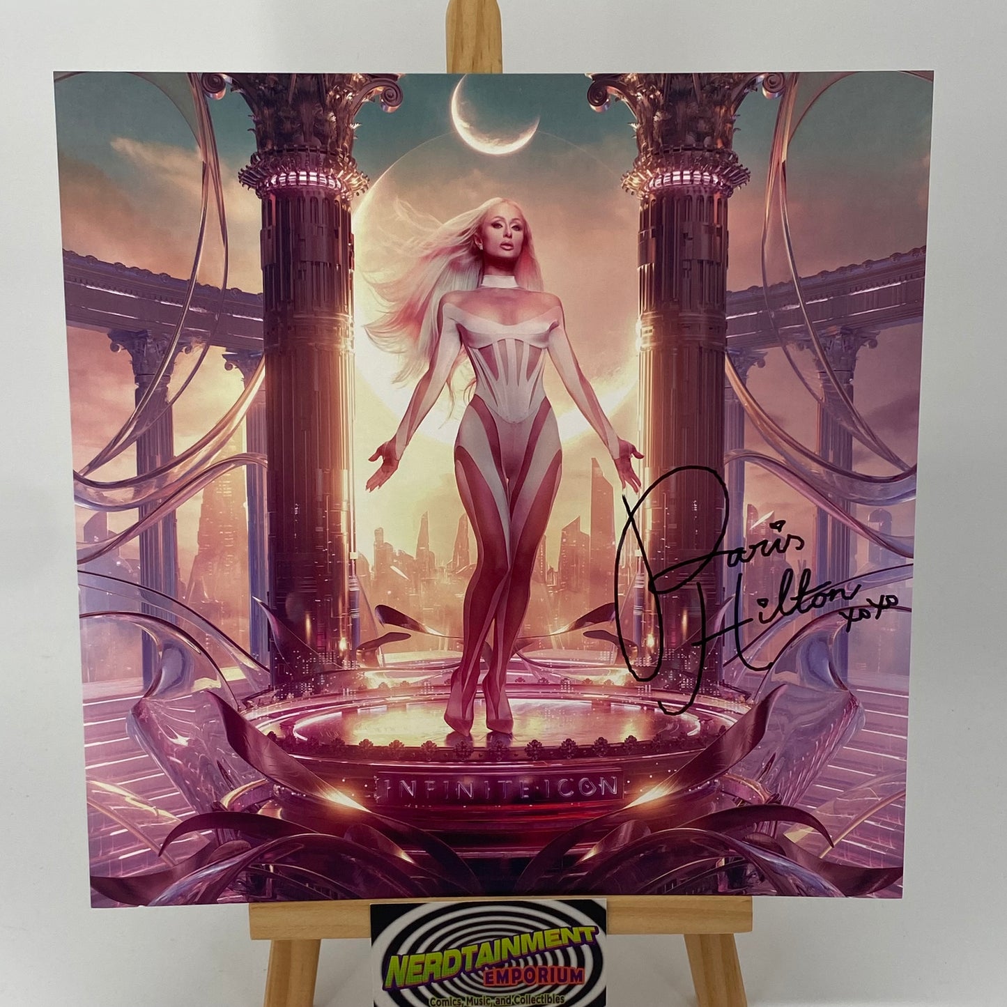 SIGNED Paris Hilton Infinite Icon Baby Pink Vinyl LP Autopenned Repo Opera