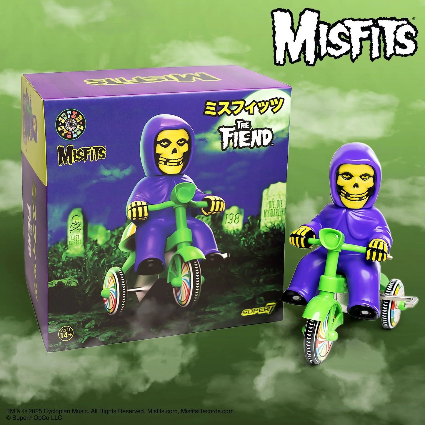 Super7 Misfits Super Cycles - Fiend (Purple w/ Green Trike) Action Figure NIB Danzig