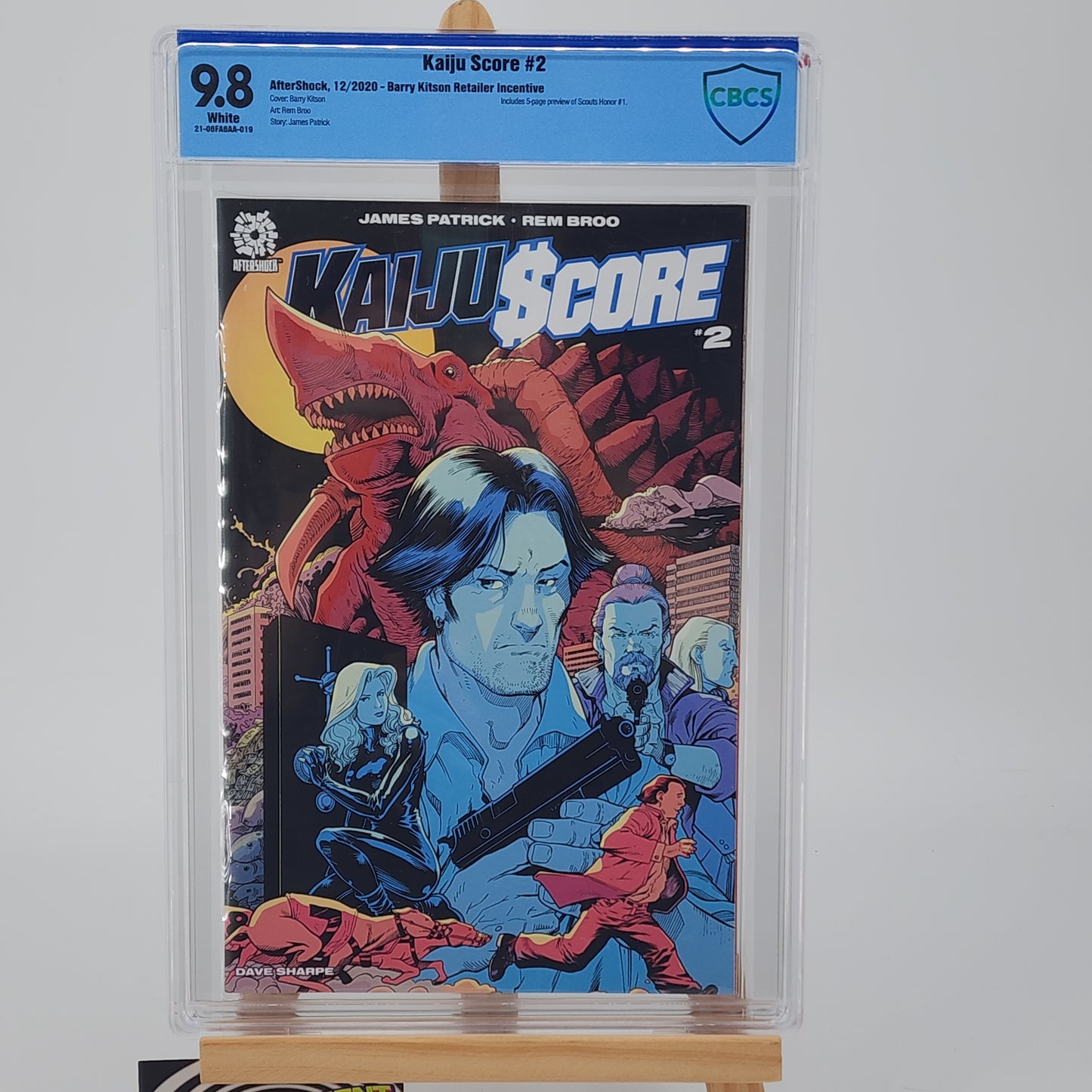 Kaiju Score #2 Graded 9.8 CBCS Slab Comic Book Aftershock Retailer Incentive