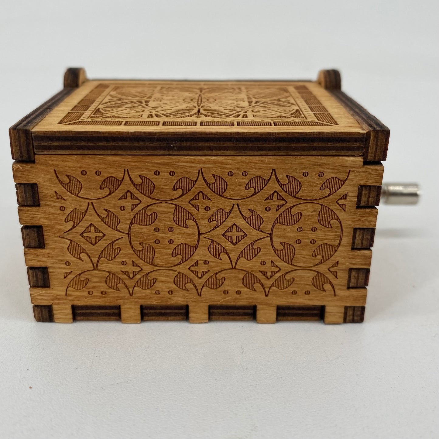 Harry Potter Engraved Wooden Hand Crank Music Box Hedwig Theme - New