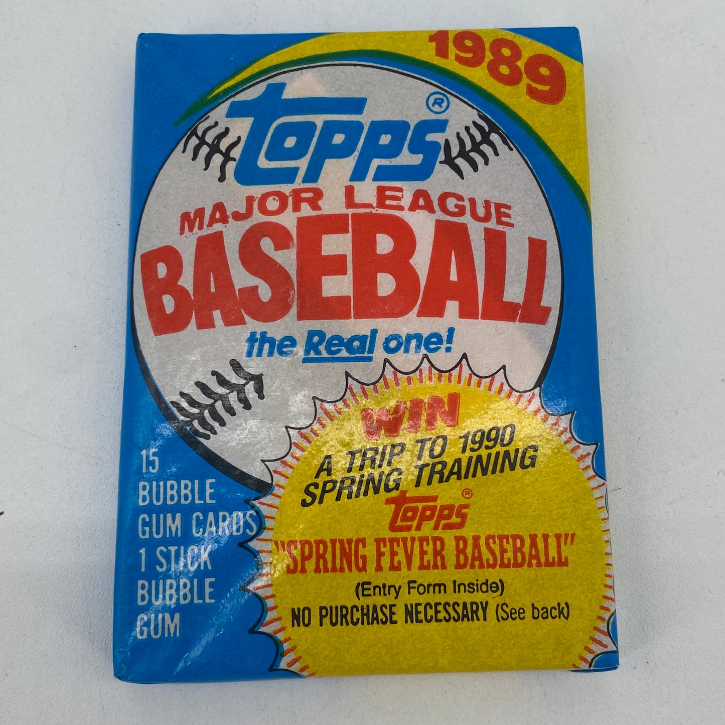 1989 Topps Major League Baseball MLB Single Card Pack 15 Cards and Gum