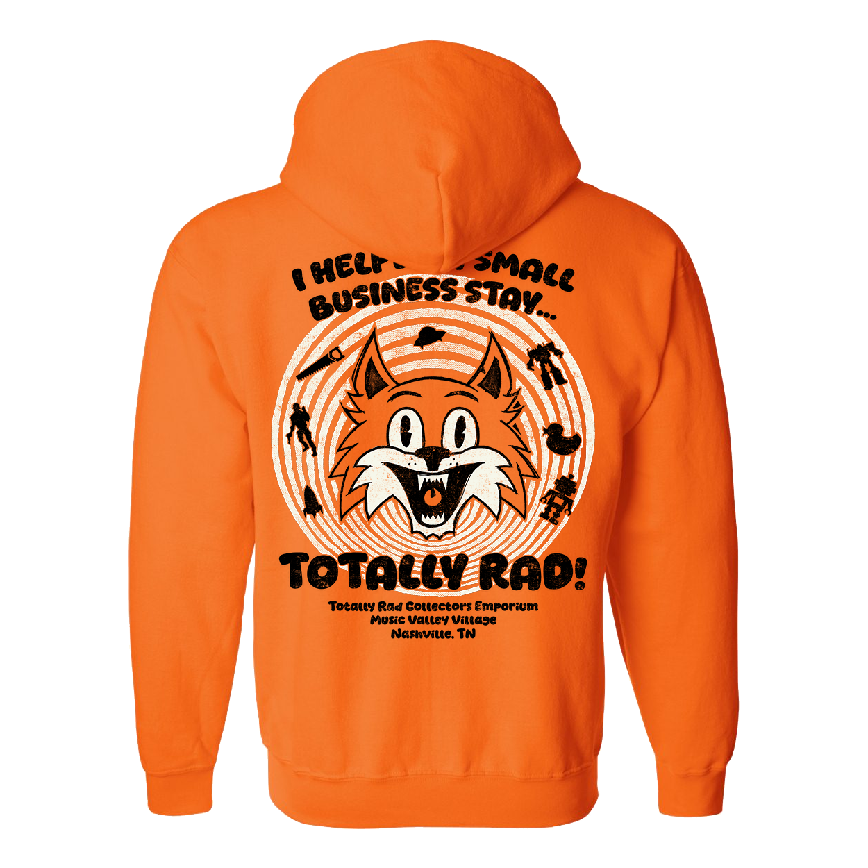 Totally Rad ZIP Hoodie - ORANGE!