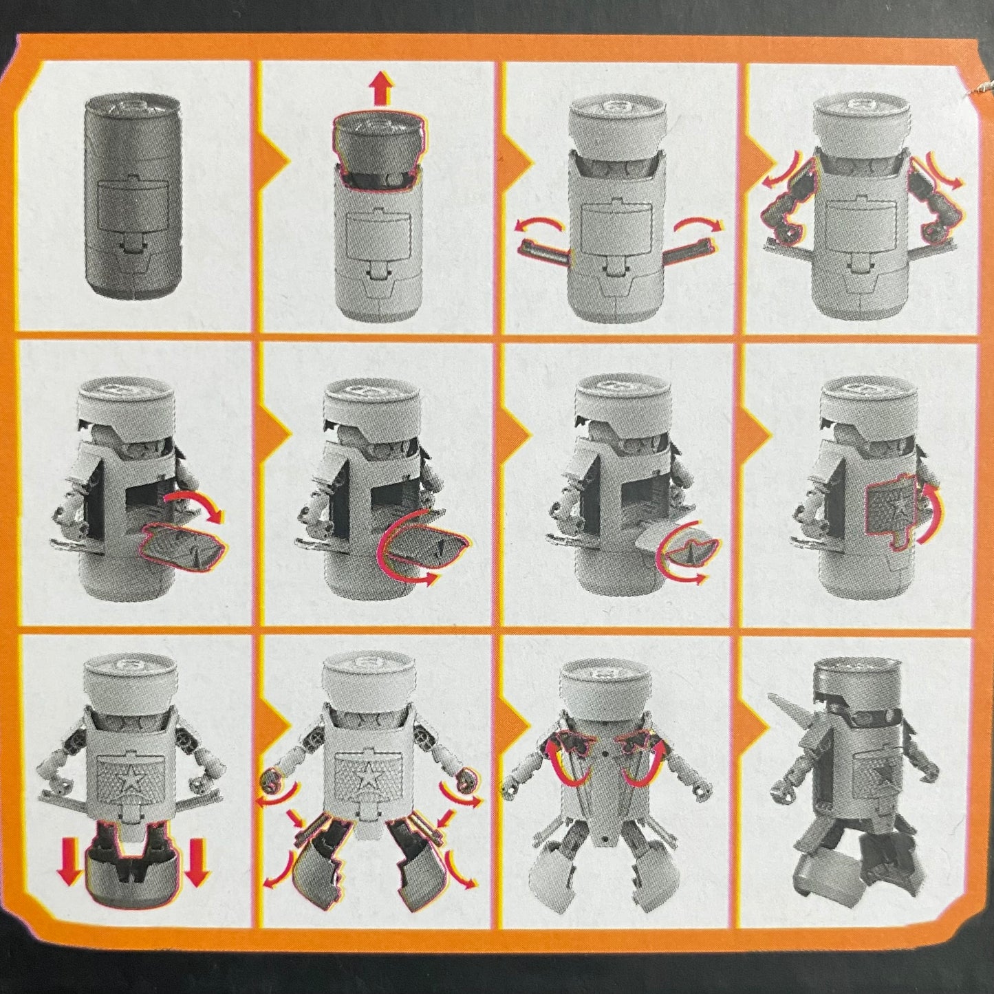 Soda Can Deformation Robot Transforms with Weapons (Green)