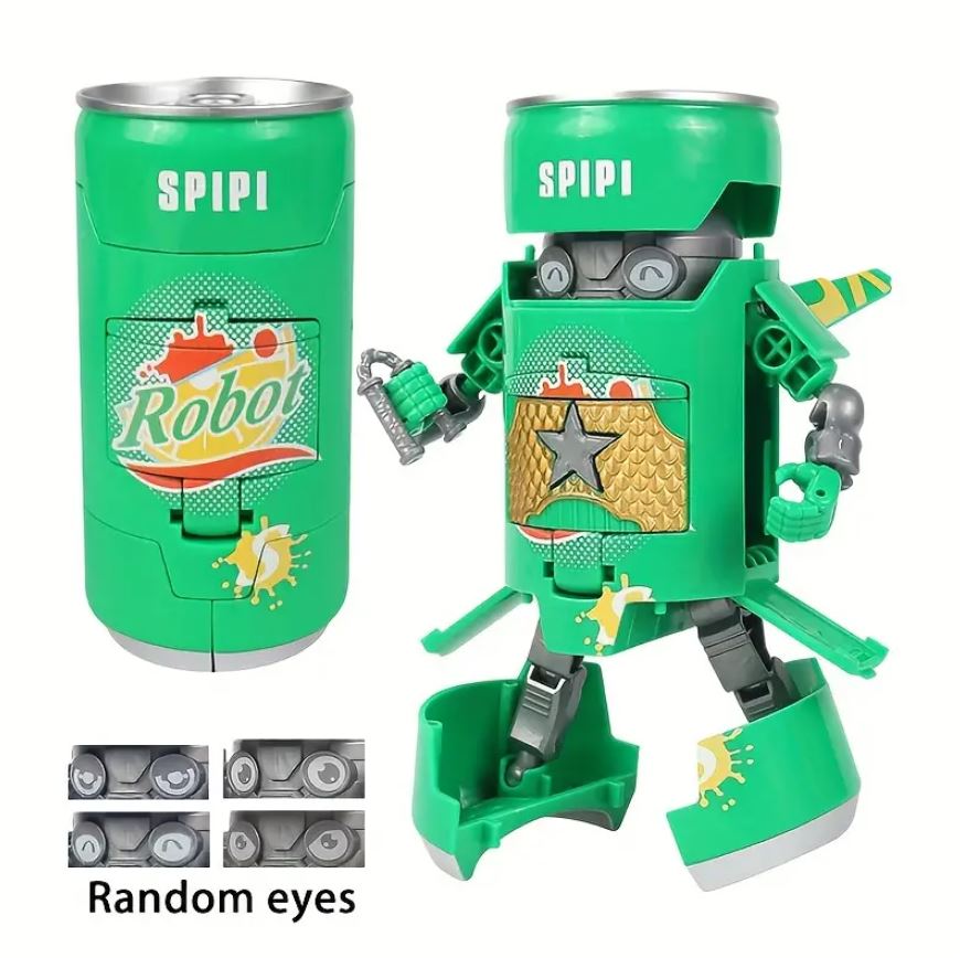 Soda Can Deformation Robot Transforms with Weapons (Green)