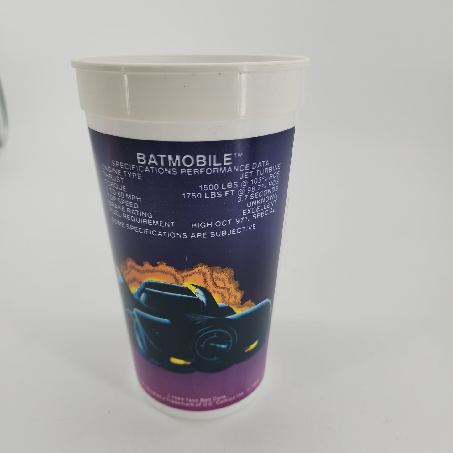 Batman Movie Taco Bell Cup 1989 Complete Set Of 4  Batmobile Batwing Gotham City Complete