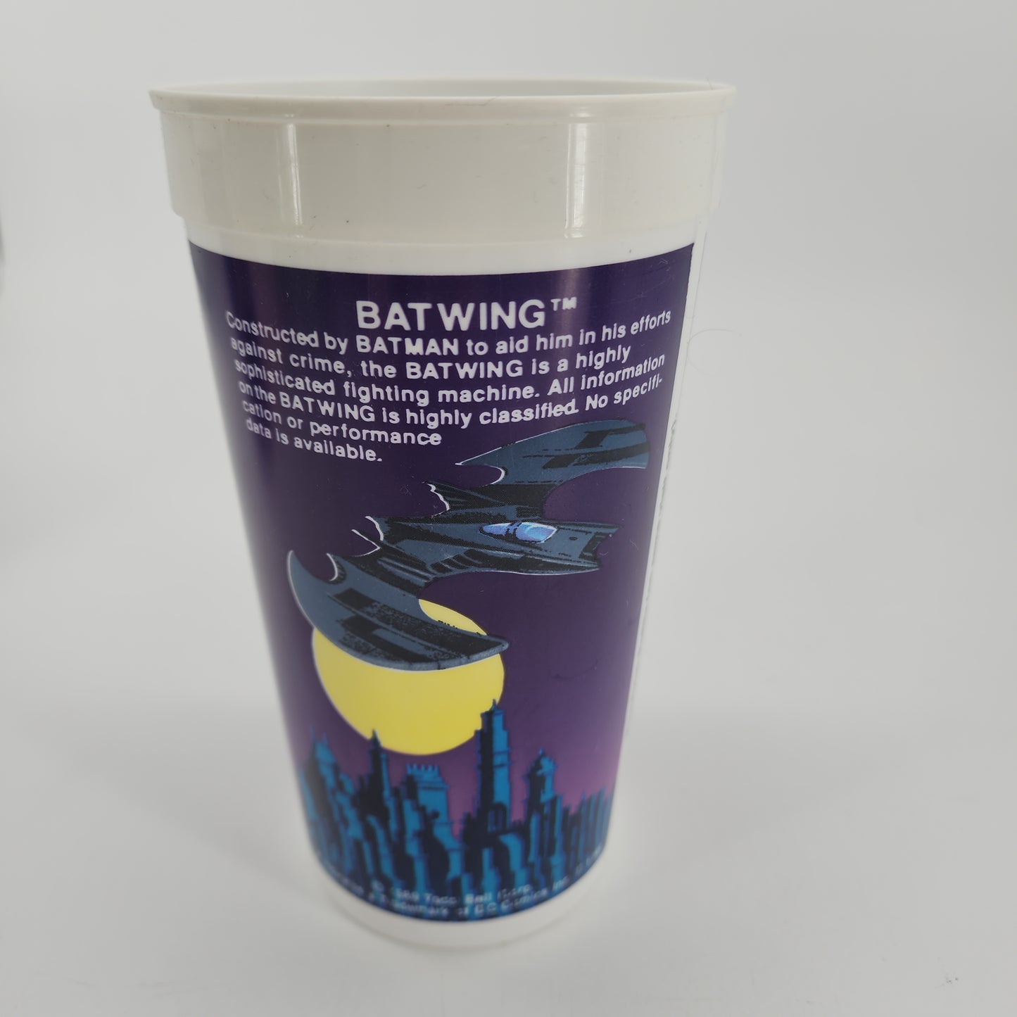 Batman Movie Taco Bell Cup 1989 Complete Set Of 4  Batmobile Batwing Gotham City Complete