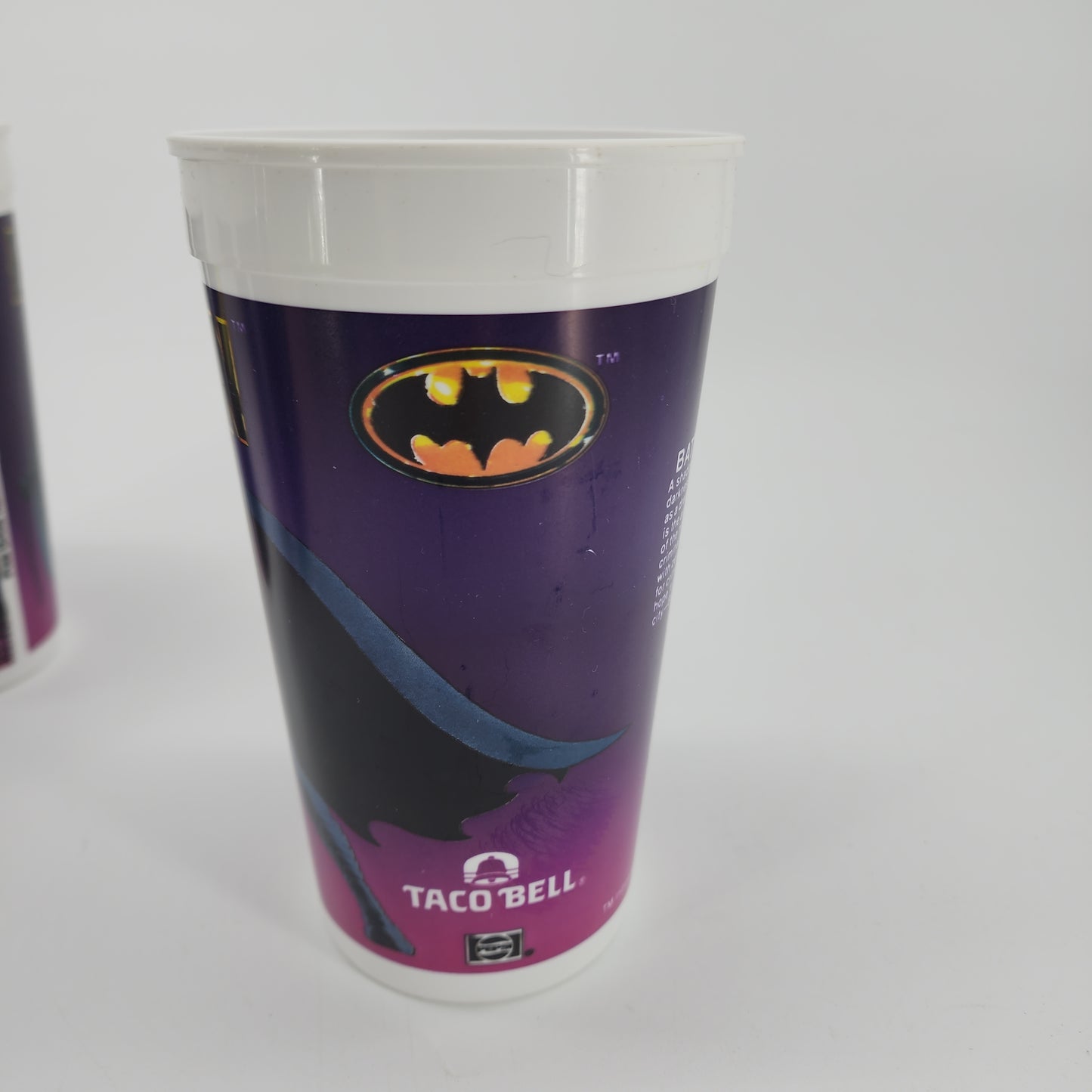 Batman Movie Taco Bell Cup 1989 Complete Set Of 4  Batmobile Batwing Gotham City Complete