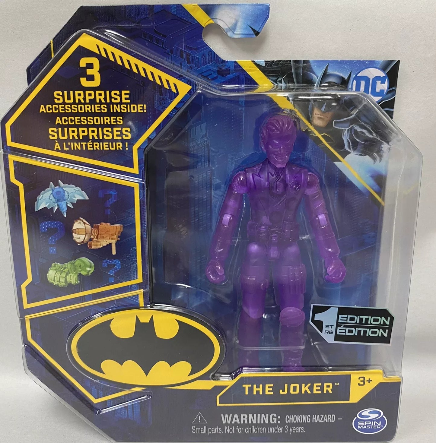 Purple THE JOKER Spin Master DC Tech Batman 1st Edition 4" Figure Super RARE